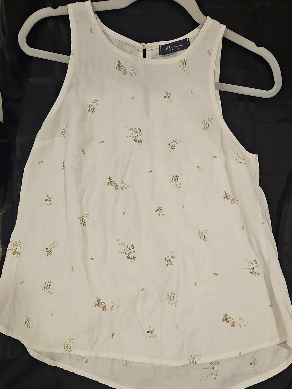 KLD Floral Cream Sleeveless Tank Top